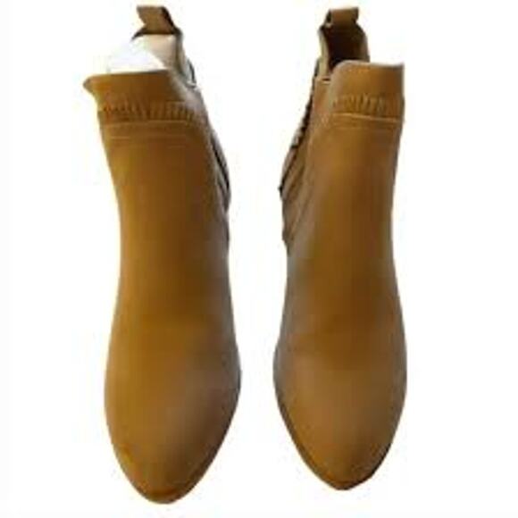 Tan MIA Carrol Ruffle Boot Western Boho Heel Ankle Bootie Fringe - Picture 2 of 4